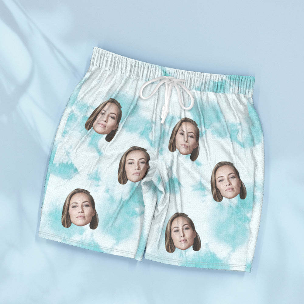 Benutzerdefinierter Pyjama Mit Rosa Batikmuster, Personalisiertes Foto, Kurze Nachtwäsche, Liebesgeschenke Für Liebhaber - DePhotoBoxer