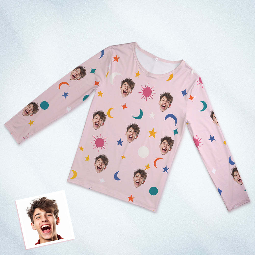 Benutzerdefinierter Gesichts-pyjama, Schlafanzug, Personalisierter Rundhals-pyjama, Lustiges Geschenk Für Frauen - DePhotoBoxer