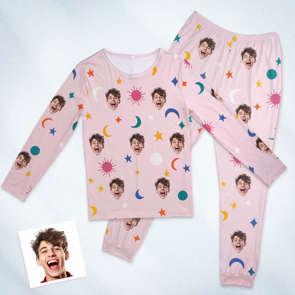 Benutzerdefinierter Gesichts-pyjama, Schlafanzug, Personalisierter Rundhals-pyjama, Lustiges Geschenk Für Frauen - DePhotoBoxer