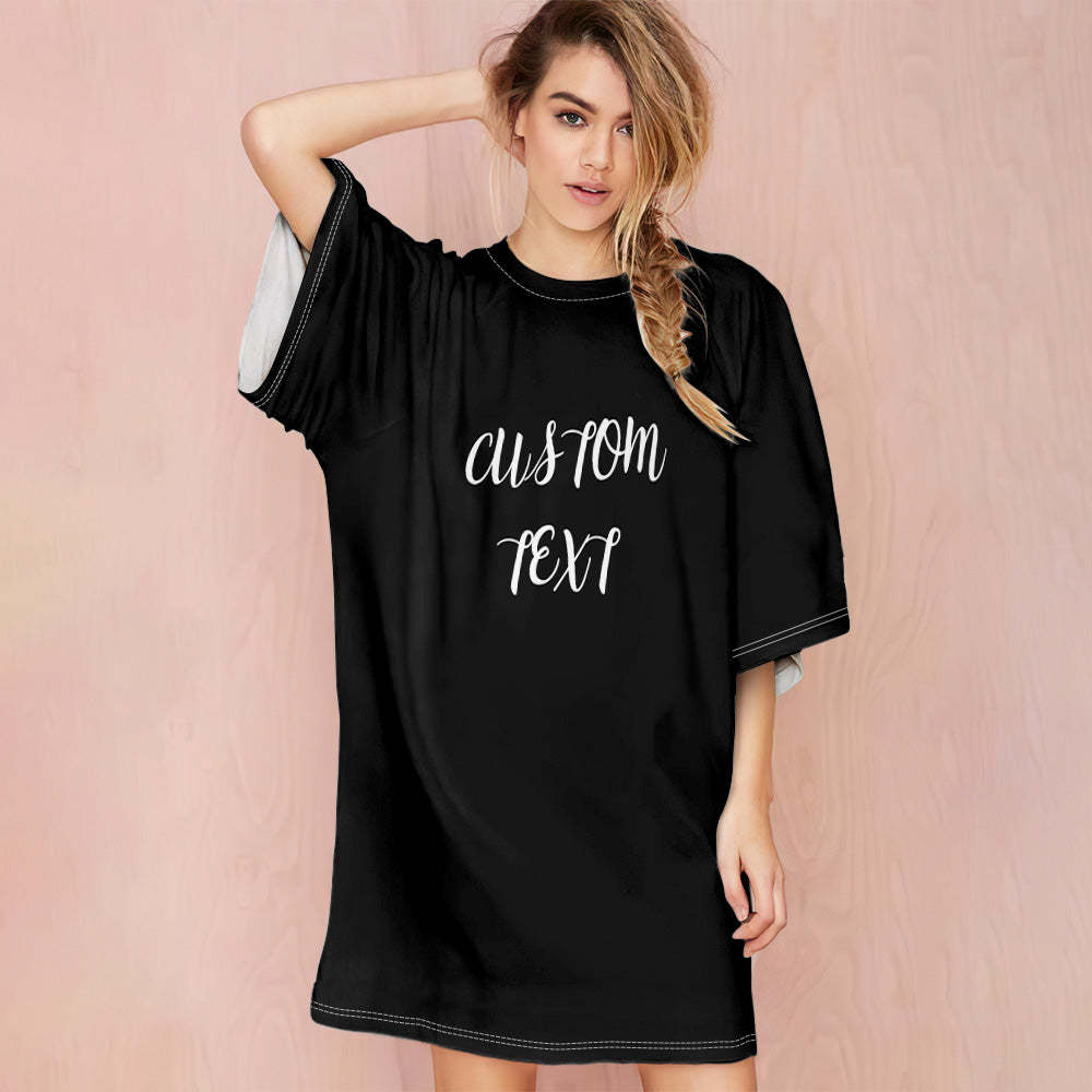 Personalisiertes Schlaf-t-nachthemd, Personalisiertes, Übergroßes, Buntes Damen-t-shirt - DePhotoBoxer