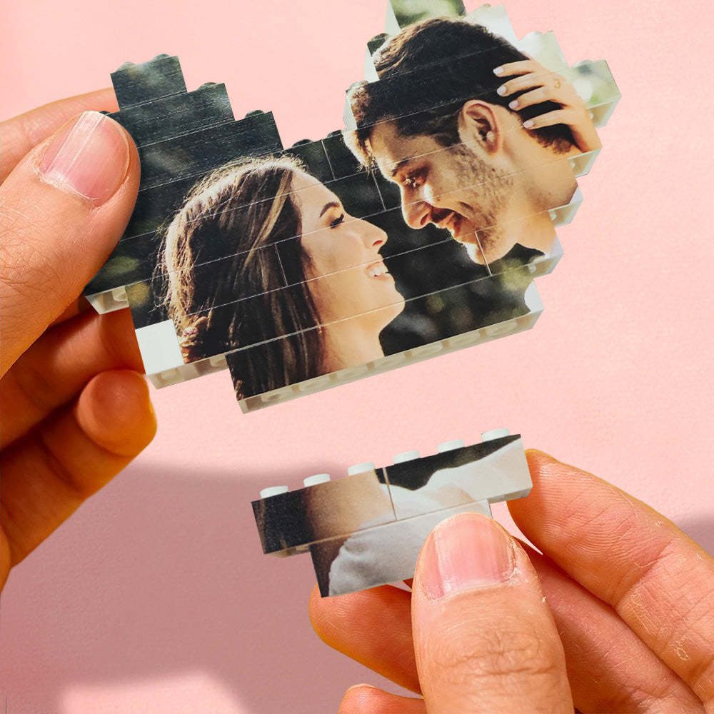 Custom Building Brick Photo Block Personalised Love Brick Puzzles Gifts for Lovers - makephotopuzzleuk