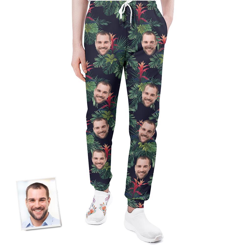 Benutzerdefiniertes Gesicht Jogginghose Personalisierte Blätter Design Unisex Jogger - Geschenk für Liebhaber