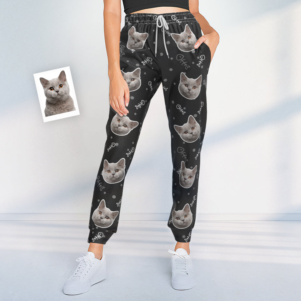Benutzerdefinierte Katze Gesicht Sweatpants Unisex Jogger Geschenk für Haustier Liebhaber
