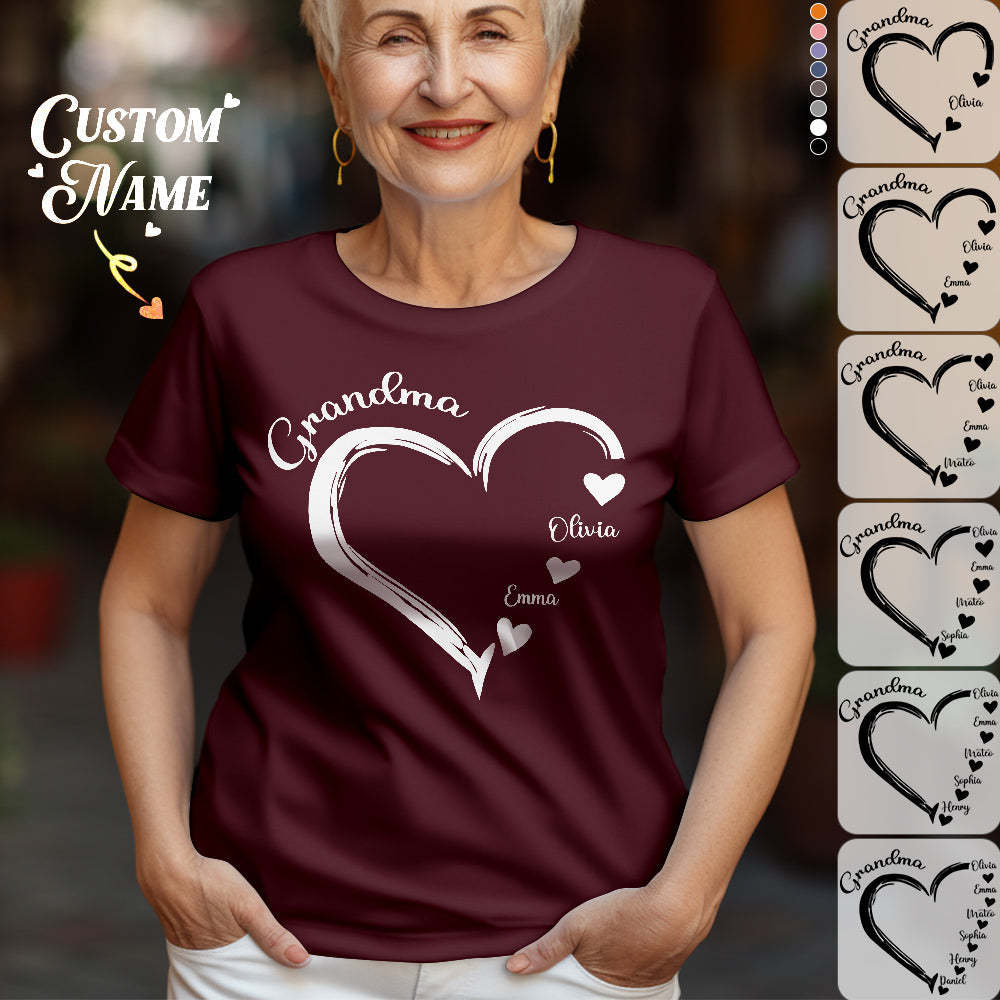 Benutzerdefinierte Mama-oma-t-shirts, Personalisiertes Kindernamen-t-shirt, Muttertagsgeschenke - DePhotoBoxer