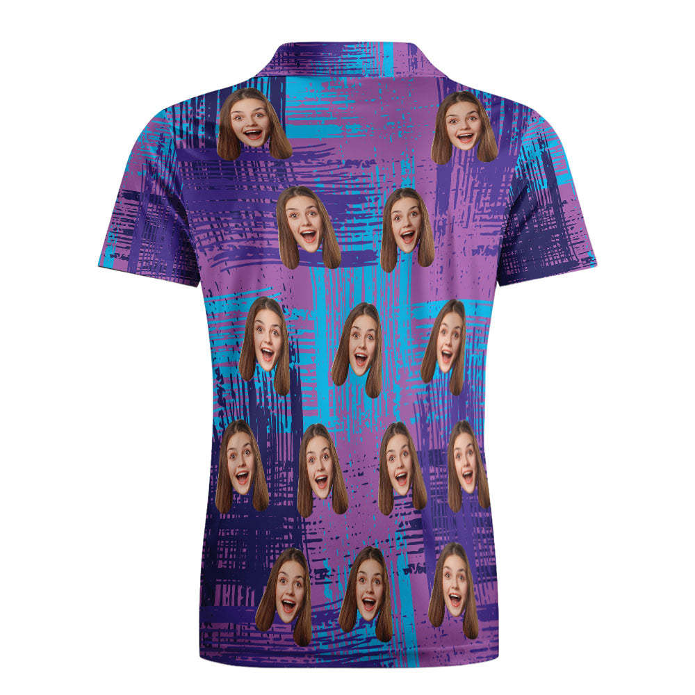 Benutzerdefinierte Personalisierte Polo-shirts, Individuelles Herren-gesichts-polo-shirt, Kurzärmeliges Buntes Golf-shirt, Geschenk Für Ihn - DePhotoBoxer