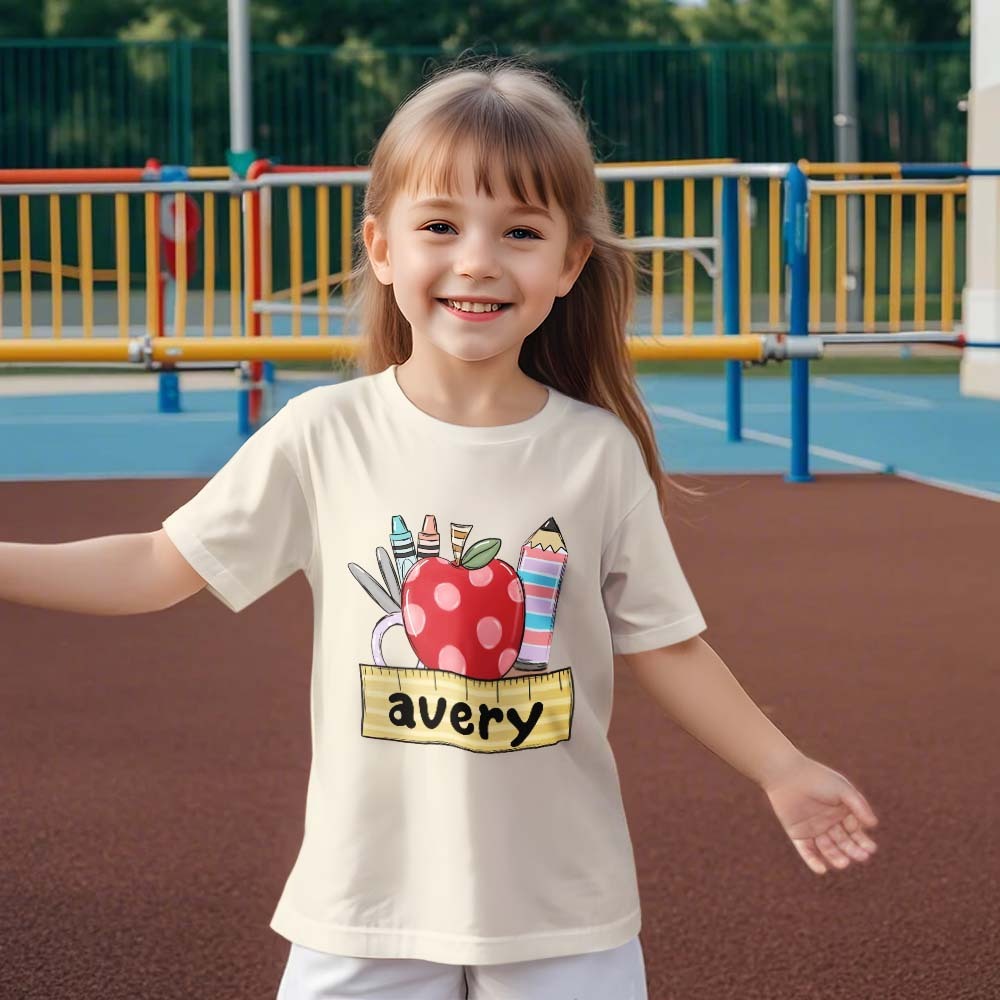 Personalisiertes T-shirt Zum Schulanfang, Erstes Schultagsshirt, Geschenk Für Kinder - DePhotoBoxer