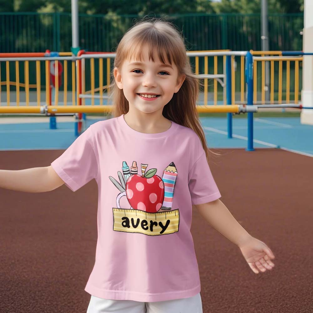 Personalisiertes T-shirt Zum Schulanfang, Erstes Schultagsshirt, Geschenk Für Kinder - DePhotoBoxer