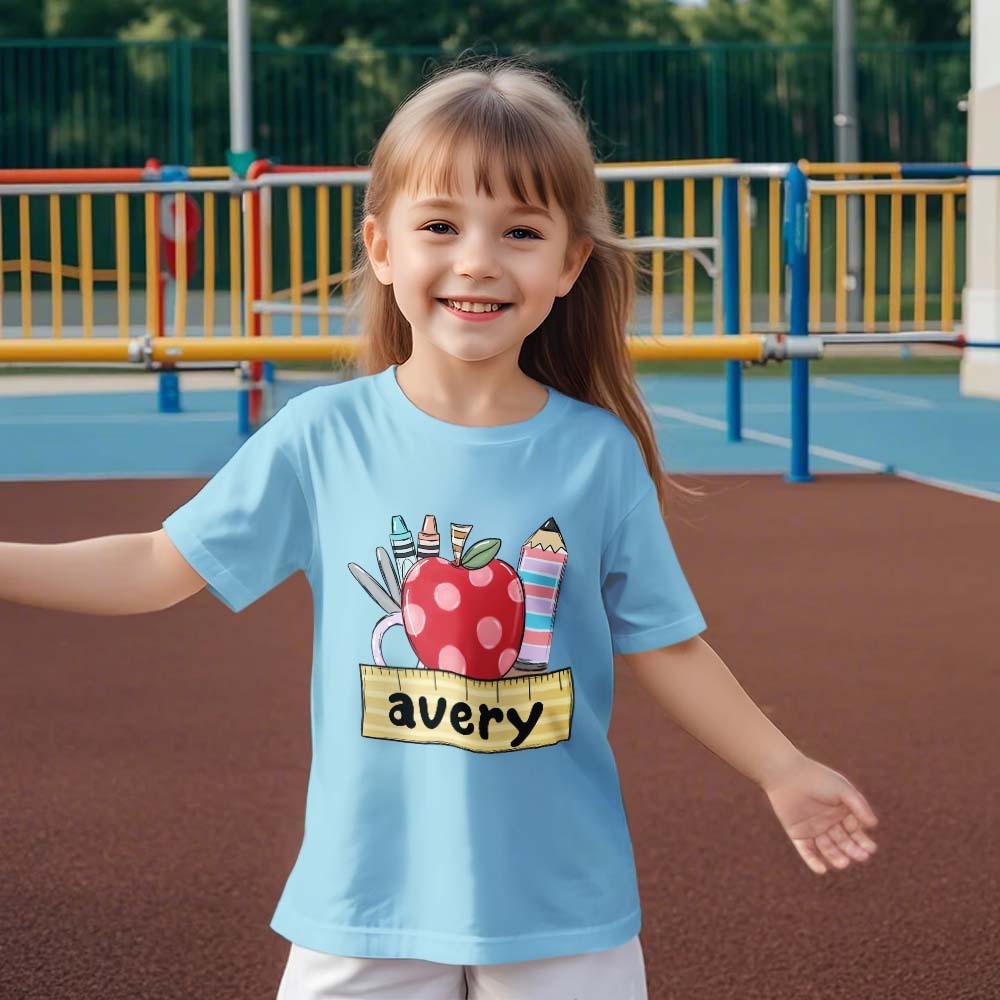 Personalisiertes T-shirt Zum Schulanfang, Erstes Schultagsshirt, Geschenk Für Kinder - DePhotoBoxer