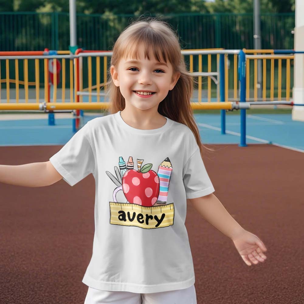 Personalisiertes T-shirt Zum Schulanfang, Erstes Schultagsshirt, Geschenk Für Kinder - DePhotoBoxer