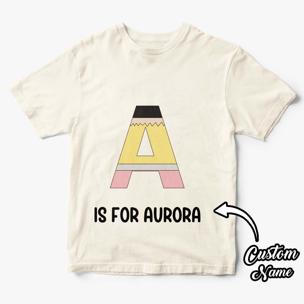 Personalisiertes Back To School Bleistift-t-shirt, Erstes Schultags-shirt, Geschenk Für Kinder - DePhotoBoxer