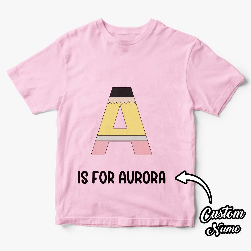 Personalisiertes Back To School Bleistift-t-shirt, Erstes Schultags-shirt, Geschenk Für Kinder - DePhotoBoxer