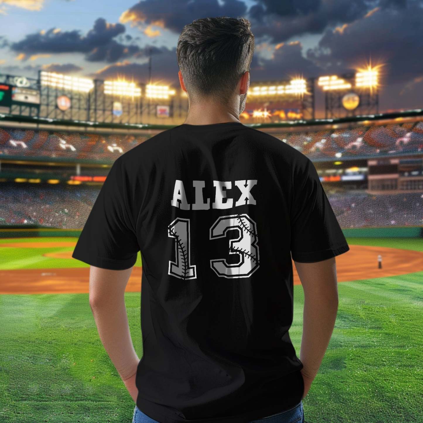 Personalisiertes Baseball-sport-t-shirt Mit Namen Und Nummer Als Geschenk Für Den Schulanfang - DePhotoBoxer