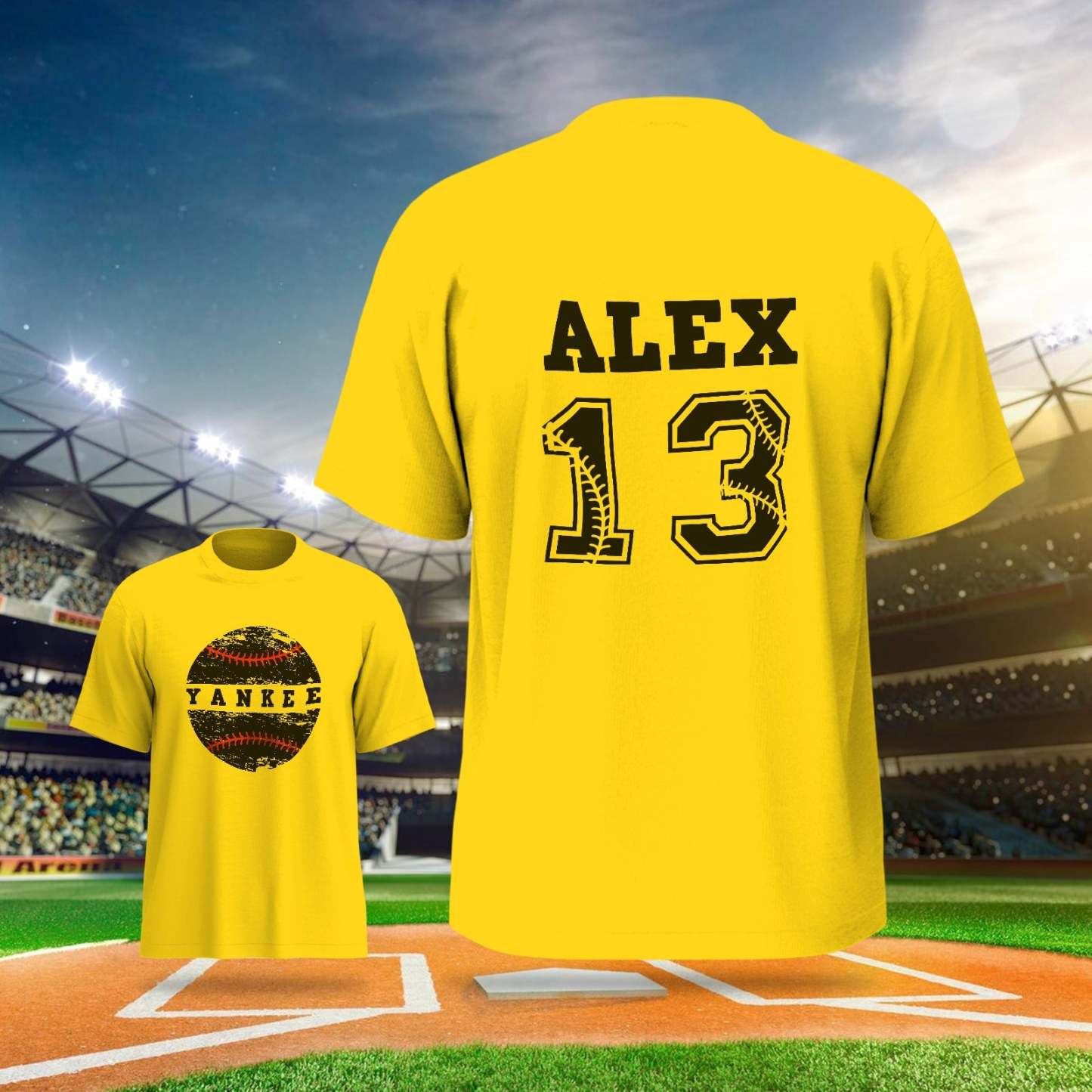 Personalisiertes Baseball-sport-t-shirt Mit Namen Und Nummer Als Geschenk Für Den Schulanfang - DePhotoBoxer