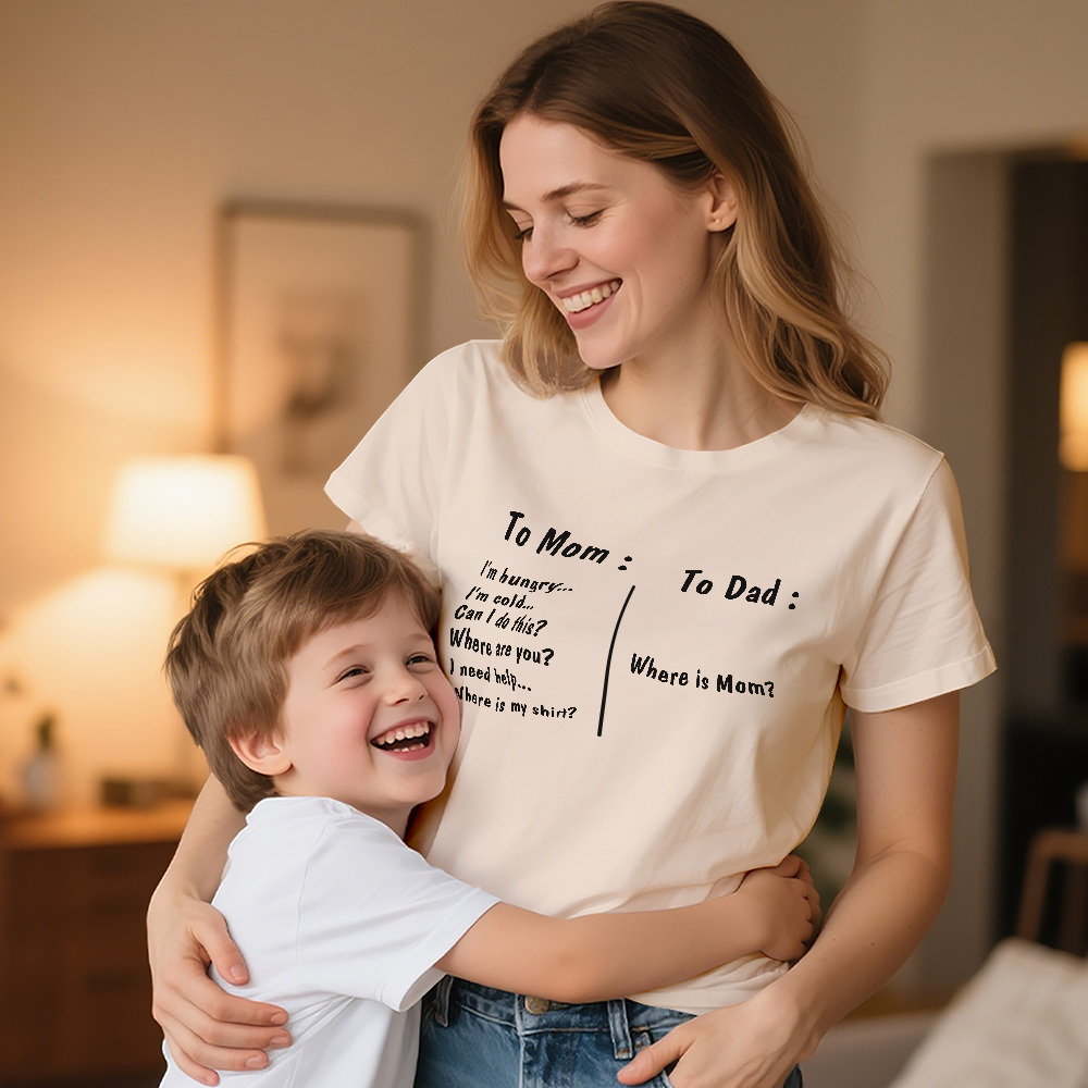 An Mama Und Papa T-shirt, Lustiges Muttertagsshirt, Süßes Muttertagsgeschenk - DePhotoBoxer
