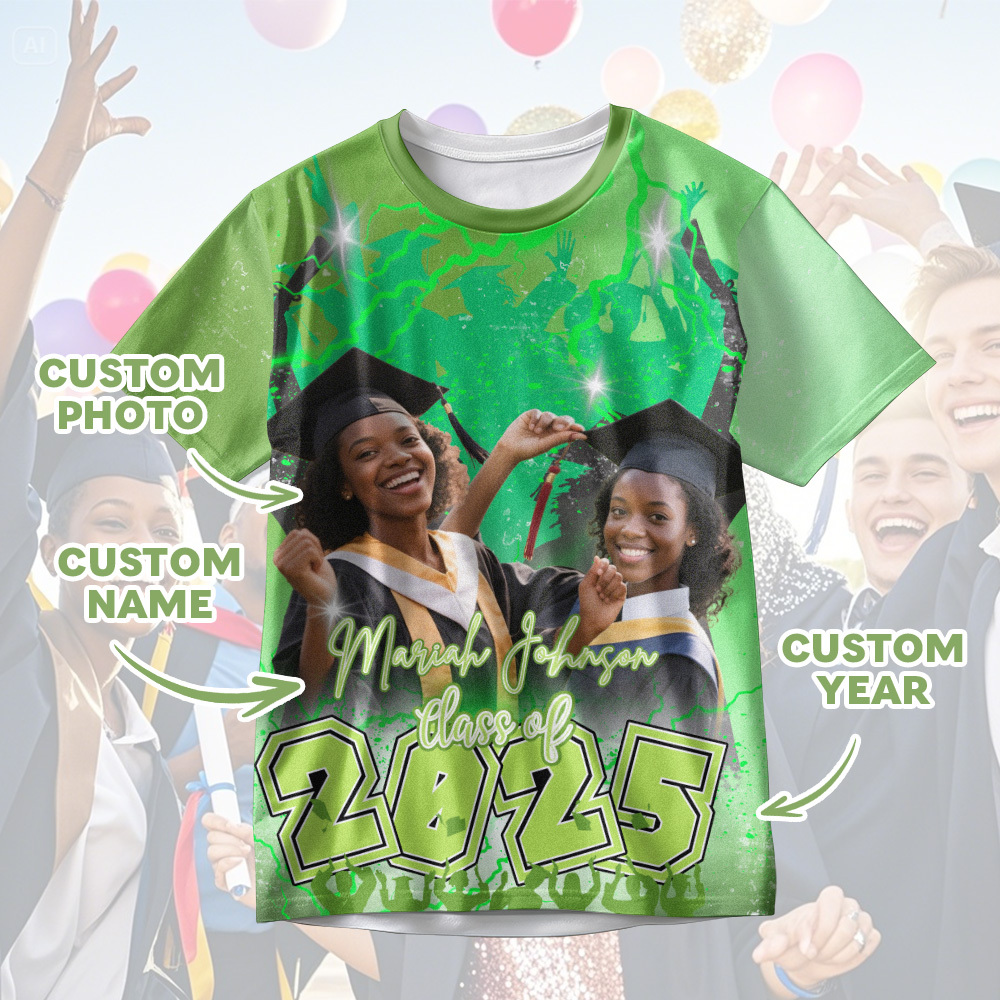Personalisiertes 3d-abschlussshirt Mit Namen Und Jahresgeschenk Für Sie - DePhotoBoxer