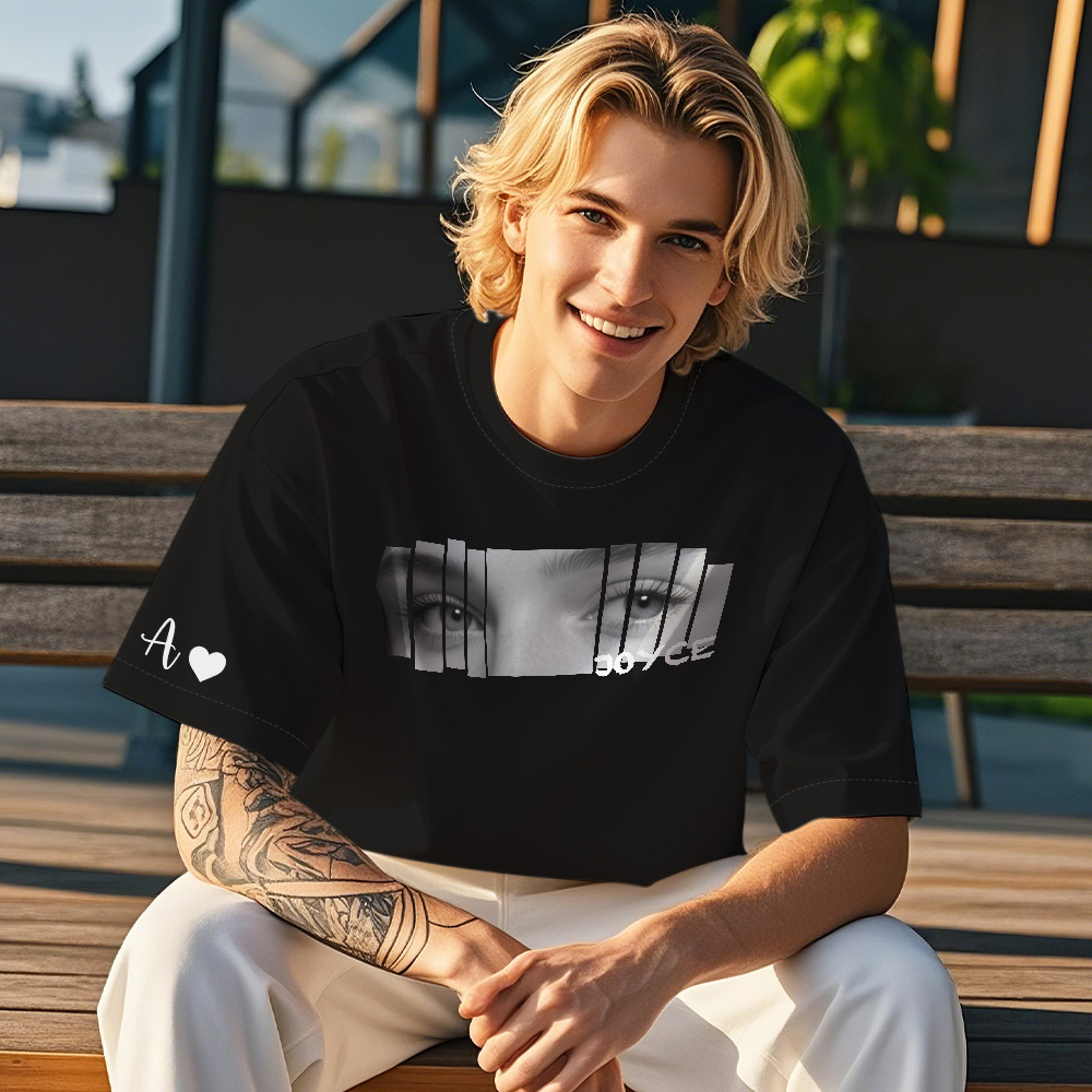 Benutzerdefinierte Augen Shirt Freundin Augen T-shirt Personalisierte Foto Und Name - DePhotoBoxer
