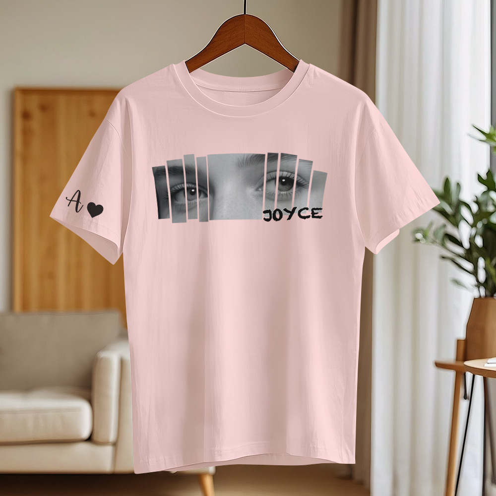 Benutzerdefinierte Augen Shirt Freundin Augen T-shirt Personalisierte Foto Und Name - DePhotoBoxer