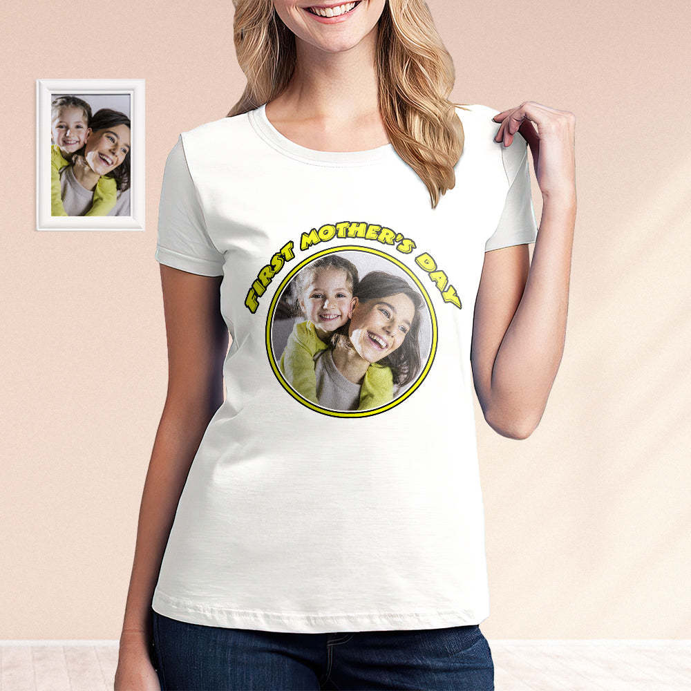 Personalisiertes Foto Mein Erstes Muttertags-t-shirt Geschenke Für Mama - DePhotoBoxer