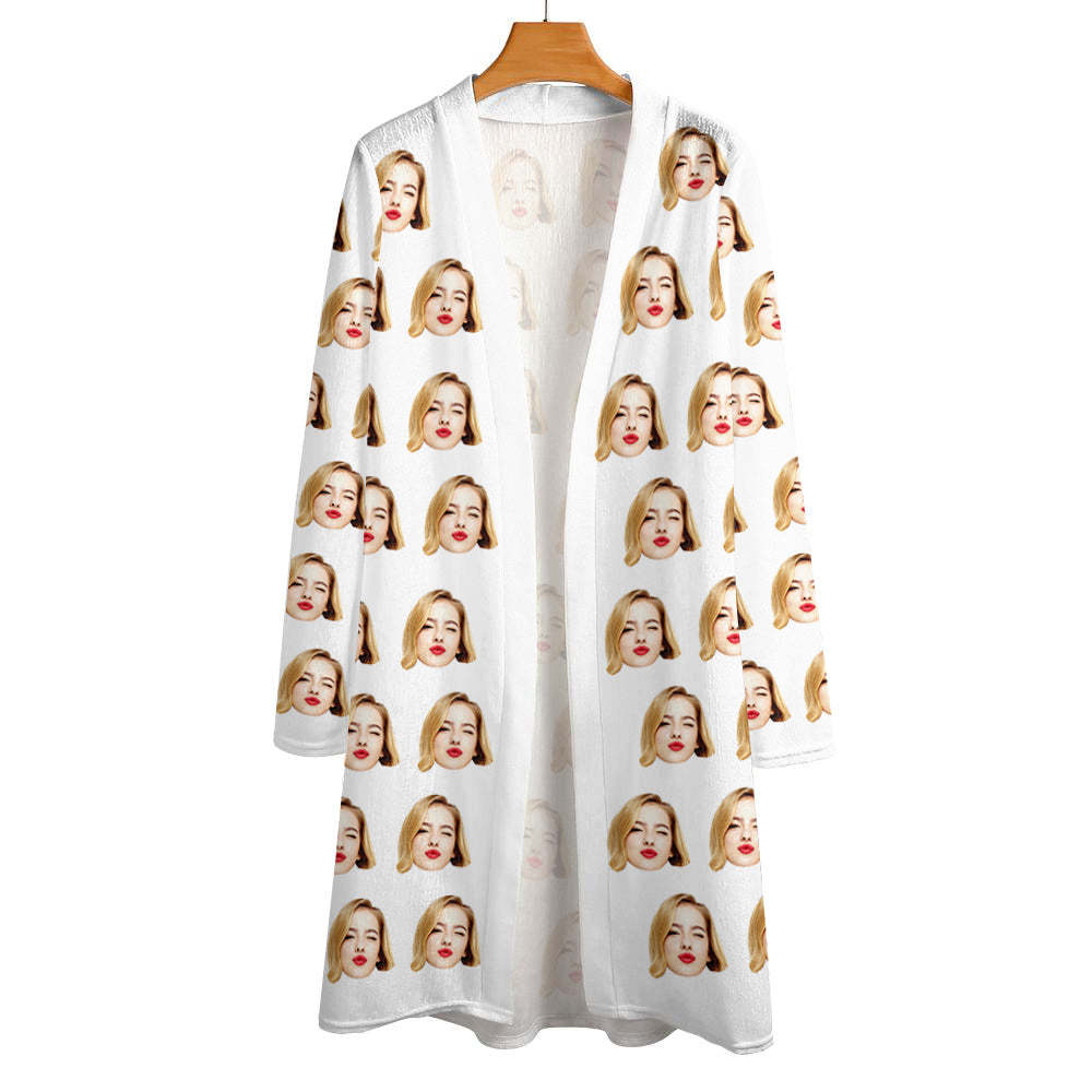 Personalisierter Lustiger Cardigan Für Damen, Langärmelig, Vorne Offen - DePhotoBoxer
