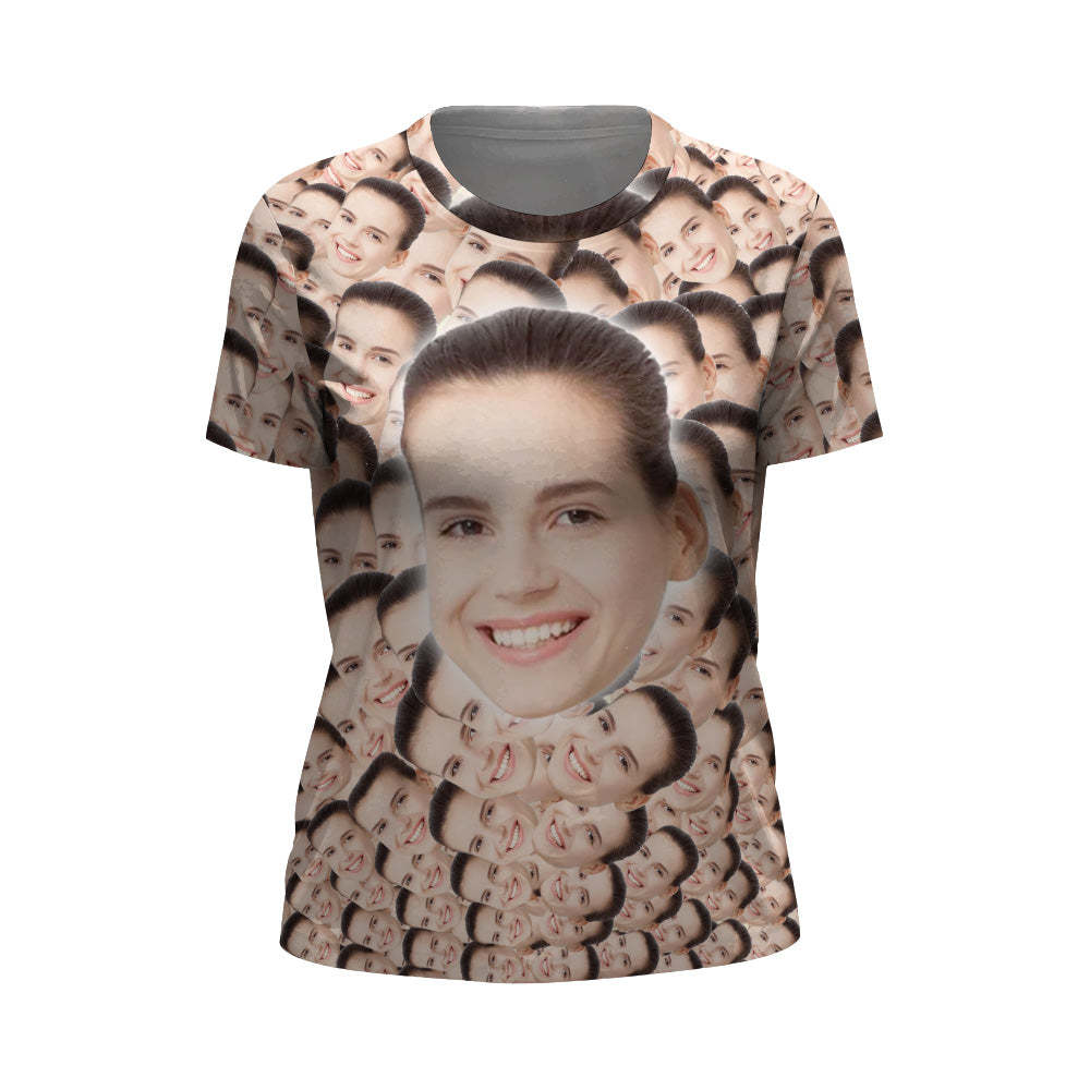 Weihnachtsgeschenke, Individuell Bedrucktes Faces Mash-t-shirt, Personalisiertes T-shirt - DePhotoBoxer