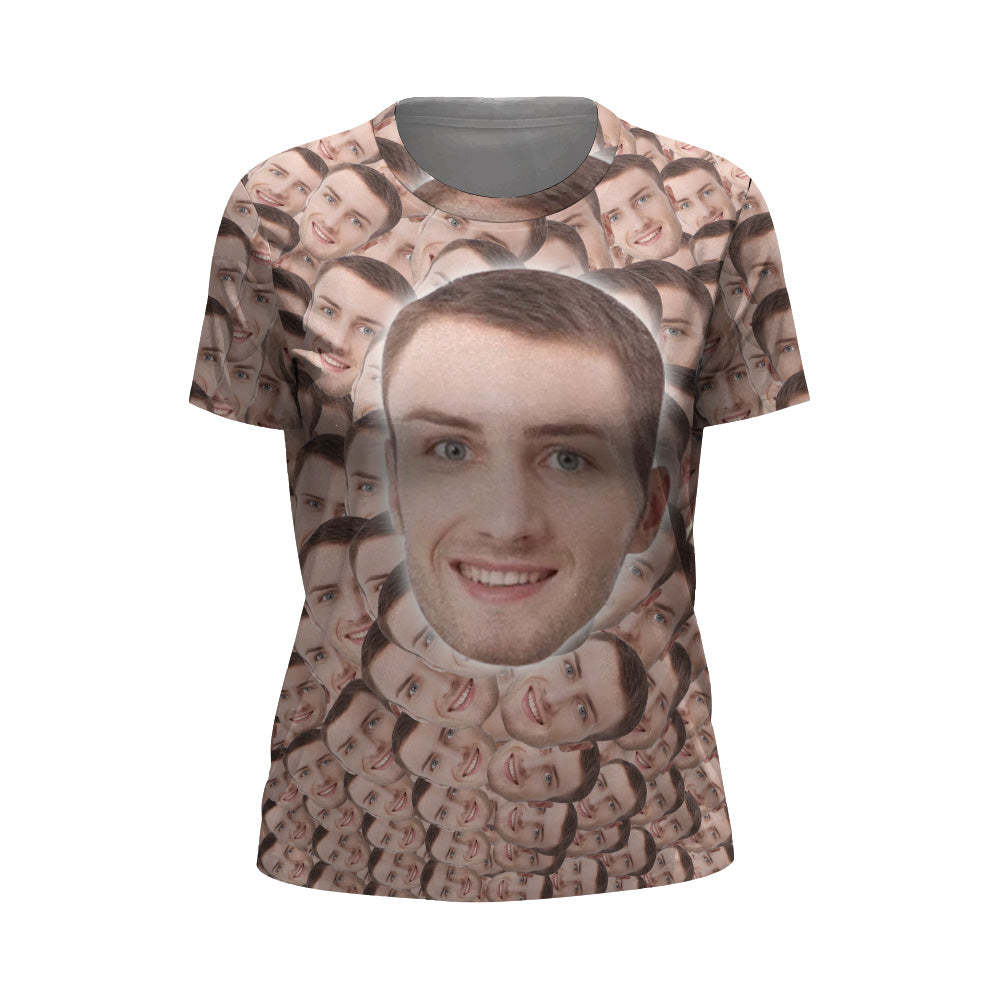 Benutzerdefiniertes All Over Print Faces Mash T-shirt. Personalisiertes T-shirt - DePhotoBoxer