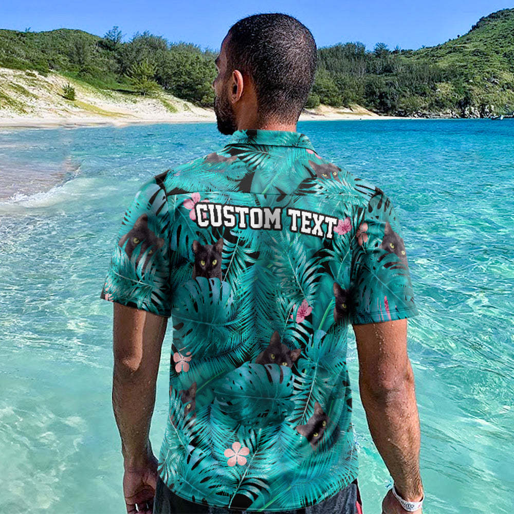 Benutzerdefinierte Hawaiian Shirts Schwarze Katze Online Vorschau Personalisierte Aloha Beach Shirt Für Männer