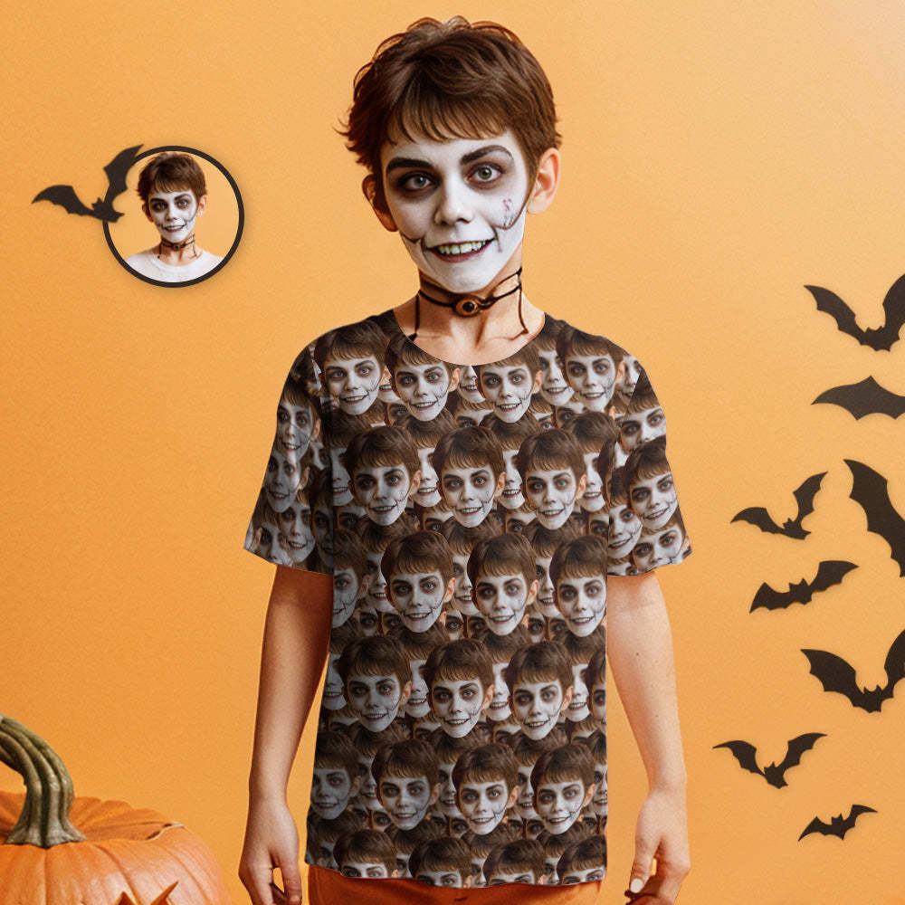 Individuelles T-shirt My Face All Over Print T-shirt Mash Face Kinder-t-shirt Als Geschenk - DePhotoBoxer