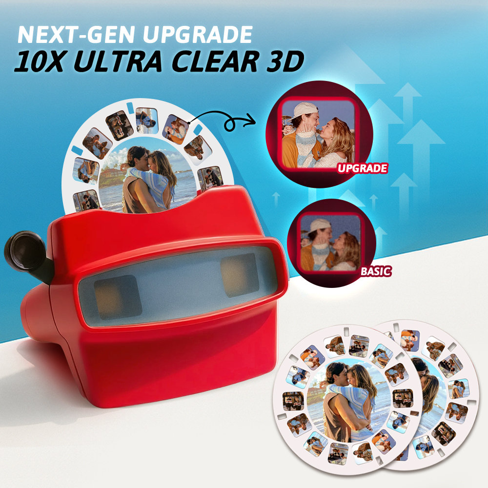 Benutzerdefiniertes Upgrade 3d-sucher Und -rolle – Personalisiertes Geschenk Mit Ihren Eigenen Fotos Text- Und Fotobetrachter Mehrere Filme Verfügbar Valentinstagsgeschenke - DePhotoBoxer