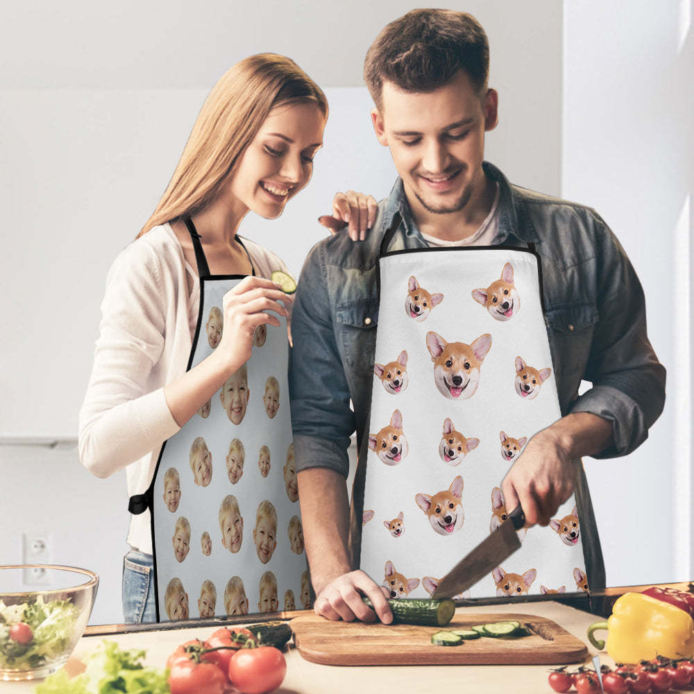 Kundenspezifisches Gesicht-küchen-lustiges Schutzblech Personalisiertes Schutzblech Für Mann-frauen-koch - DePhotoBoxer