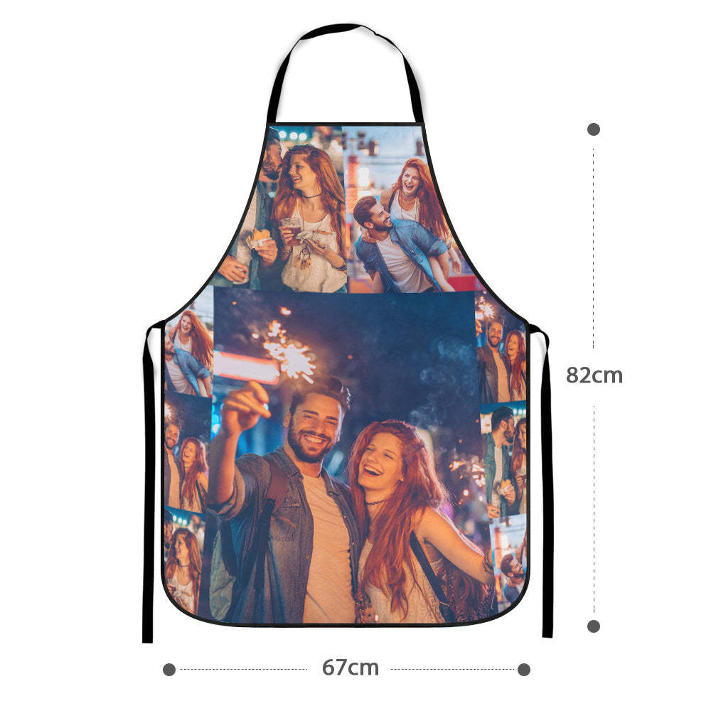 Benutzerdefinierte Drei Fotos Küchenschürze Personalisierte Schürze Für Mann-frauen-koch - DePhotoBoxer