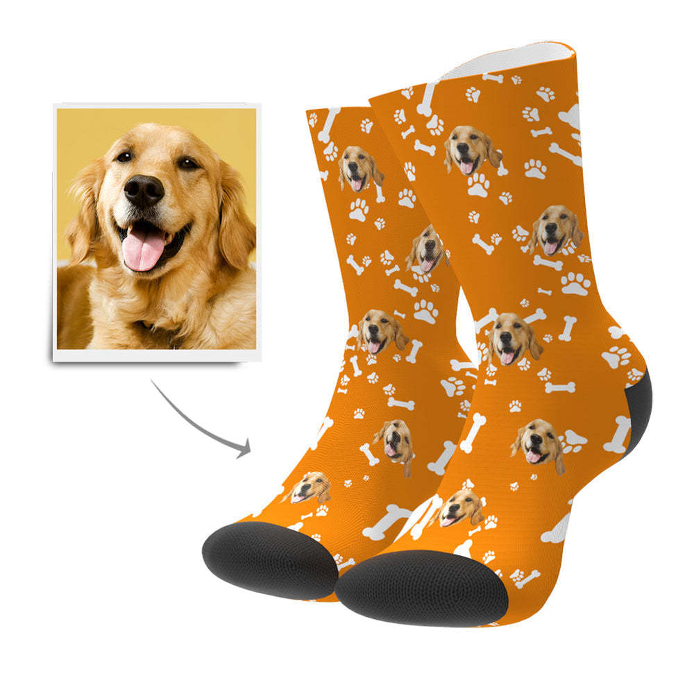 Benutzerdefinierte Hundesocken Mit Gesicht Und Ihrem Text, 3d-vorschau - DePhotoBoxer