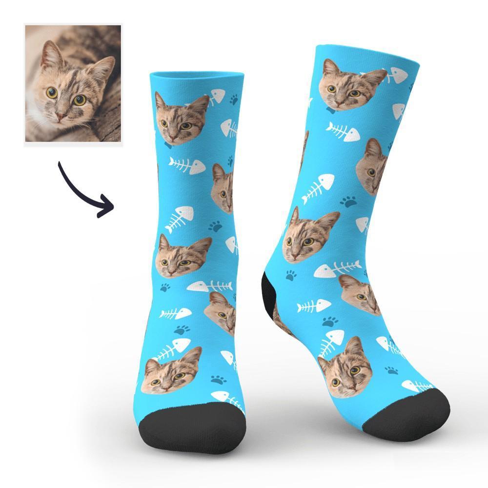 Benutzerdefinierte Gesichtssocken Einfacher Katzen-avatar - DePhotoBoxer