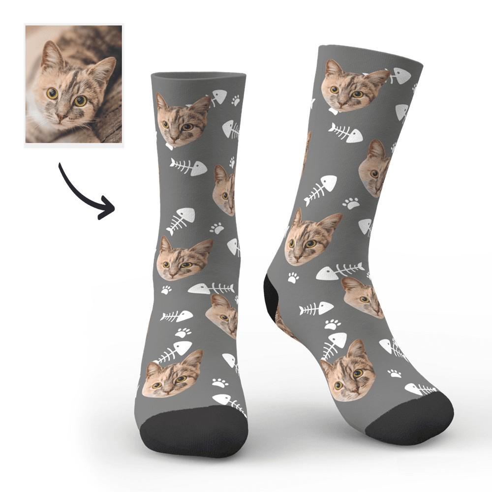 Benutzerdefinierte Gesichtssocken Einfacher Katzen-avatar - DePhotoBoxer