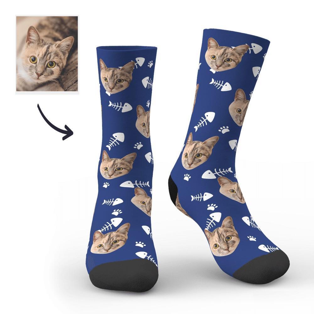 Benutzerdefinierte Gesichtssocken Einfacher Katzen-avatar - DePhotoBoxer
