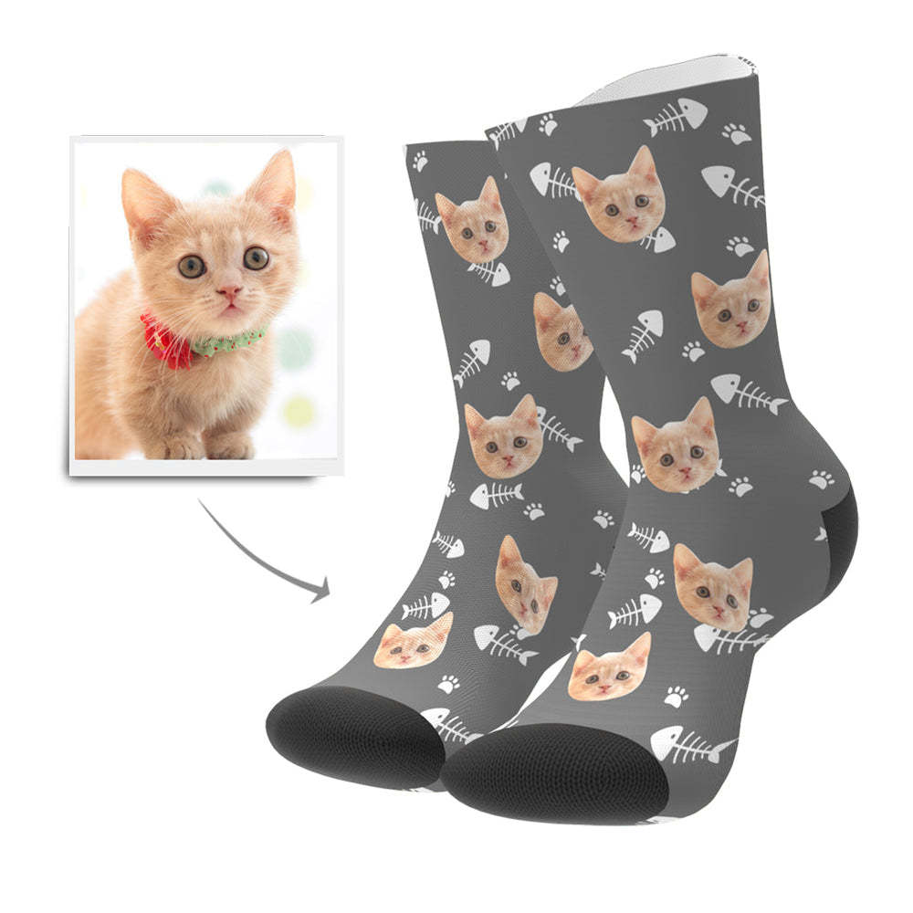 Fotosocken, Individuelle Katzengesichtssocken, Geschenke Für Haustierliebhaber - DePhotoBoxer