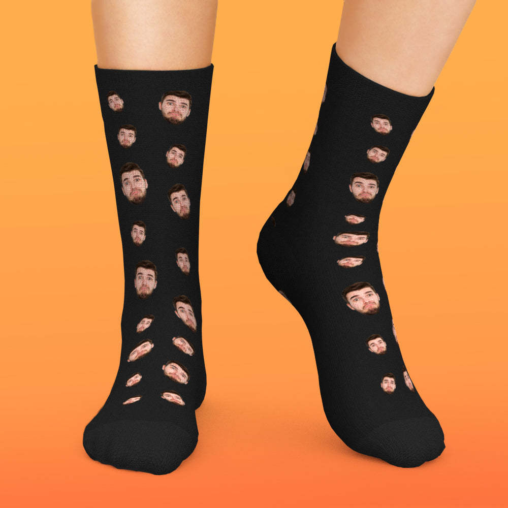 Benutzerdefinierte Gesichtssocken Mit Mehreren Gesichtern, Atmungsaktiv, Bilder Hinzufügen, Bunte Fotosocken, Geschenke - DePhotoBoxer