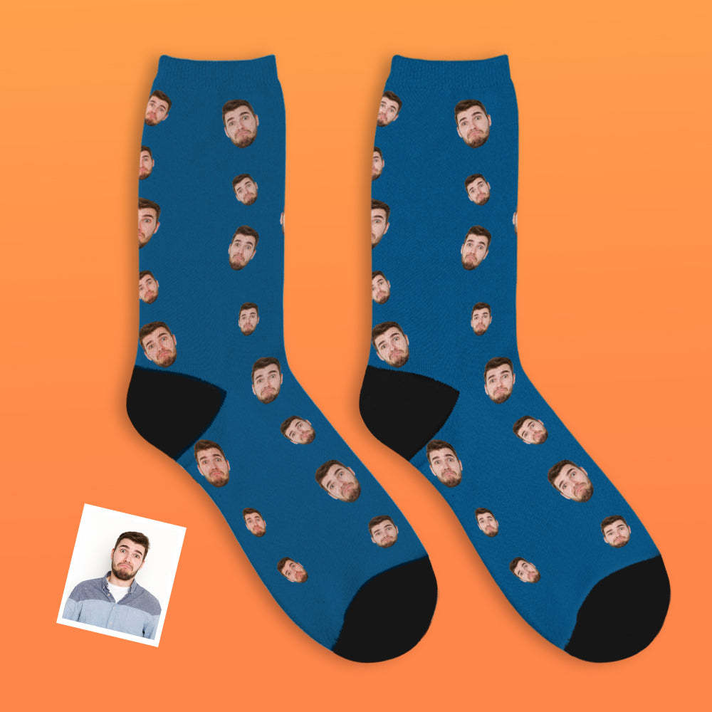 Benutzerdefinierte Gesichtssocken Mit Mehreren Gesichtern, Atmungsaktiv, Bilder Hinzufügen, Bunte Fotosocken, Geschenke - DePhotoBoxer