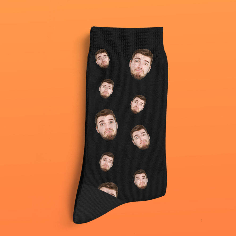 Benutzerdefinierte Gesichtssocken Mit Mehreren Gesichtern, Atmungsaktiv, Bilder Hinzufügen, Bunte Fotosocken, Geschenke - DePhotoBoxer