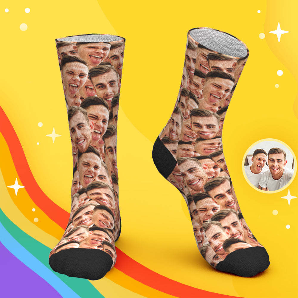 Personalisierte Lgbt-geschenk-personalisierte All-print-face-crew-socken - DePhotoBoxer