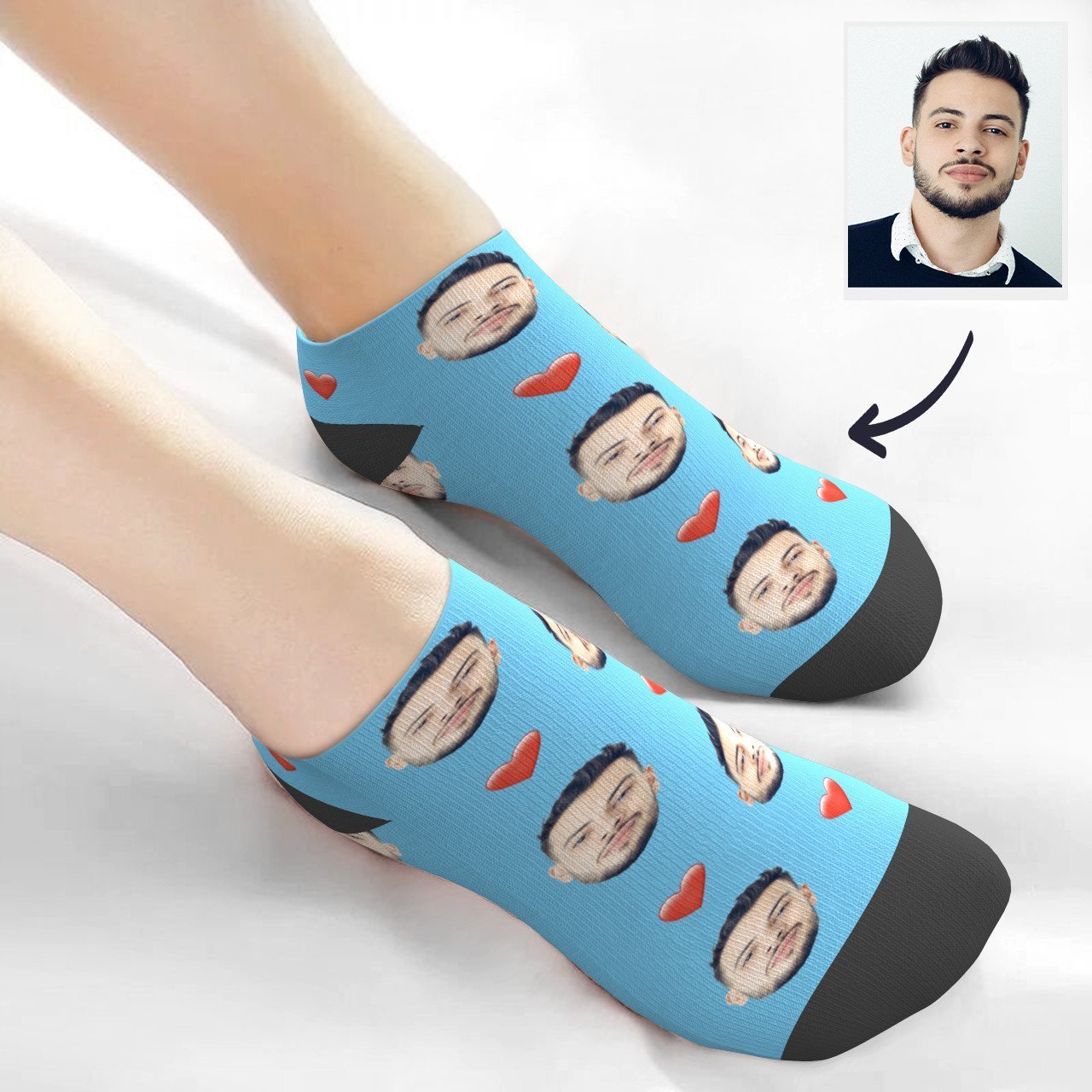 Individuelle Viertelsocken Mit Herz - DePhotoBoxer