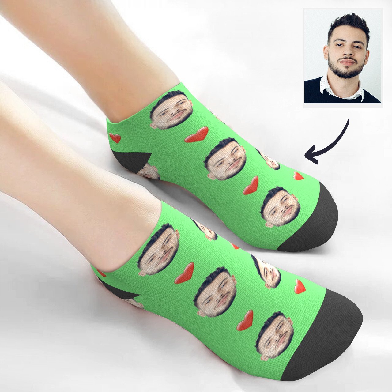 Individuelle Viertelsocken Mit Herz - DePhotoBoxer