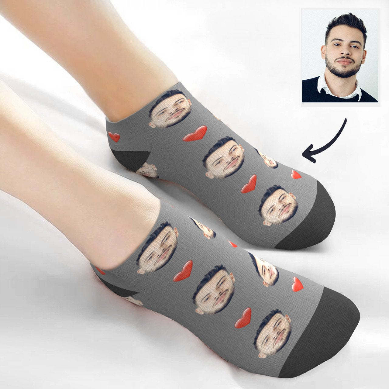 Individuelle Viertelsocken Mit Herz - DePhotoBoxer