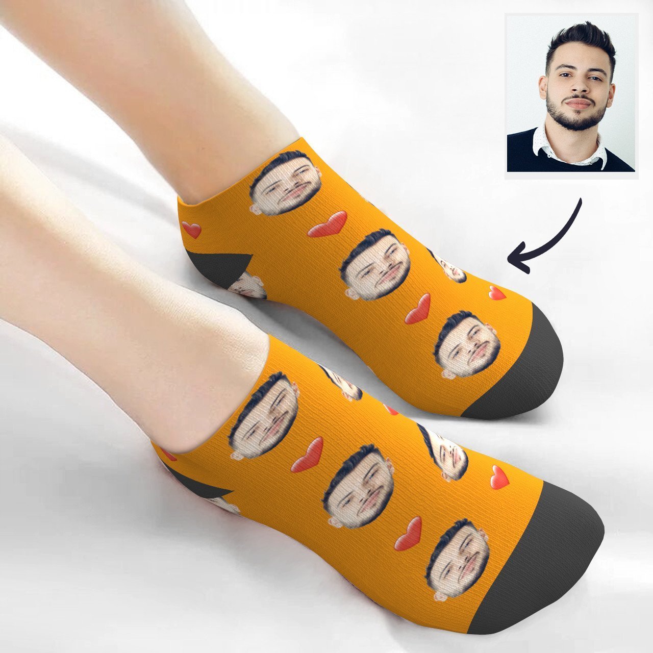 Individuelle Viertelsocken Mit Herz - DePhotoBoxer
