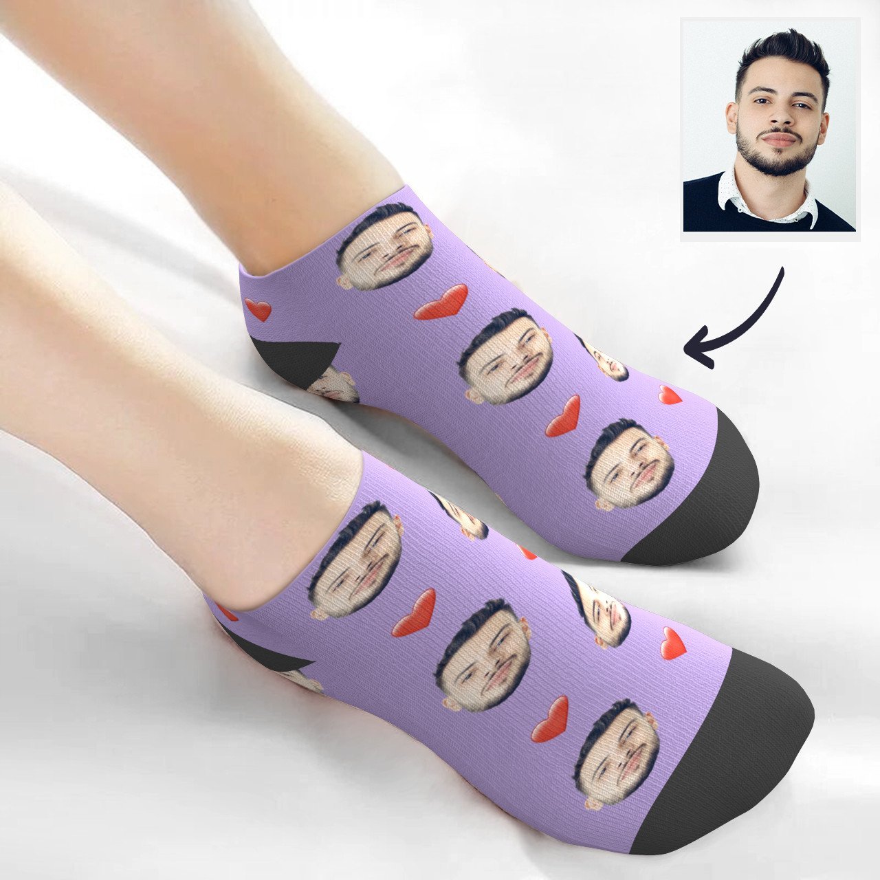 Individuelle Viertelsocken Mit Herz - DePhotoBoxer