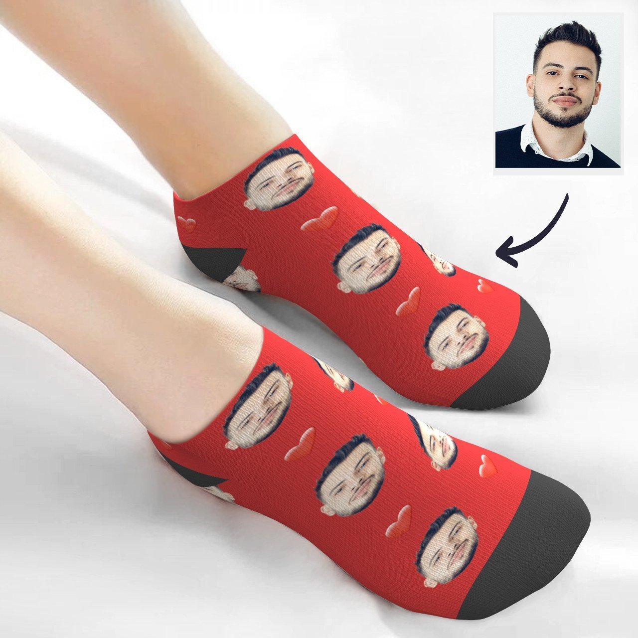 Individuelle Viertelsocken Mit Herz - DePhotoBoxer