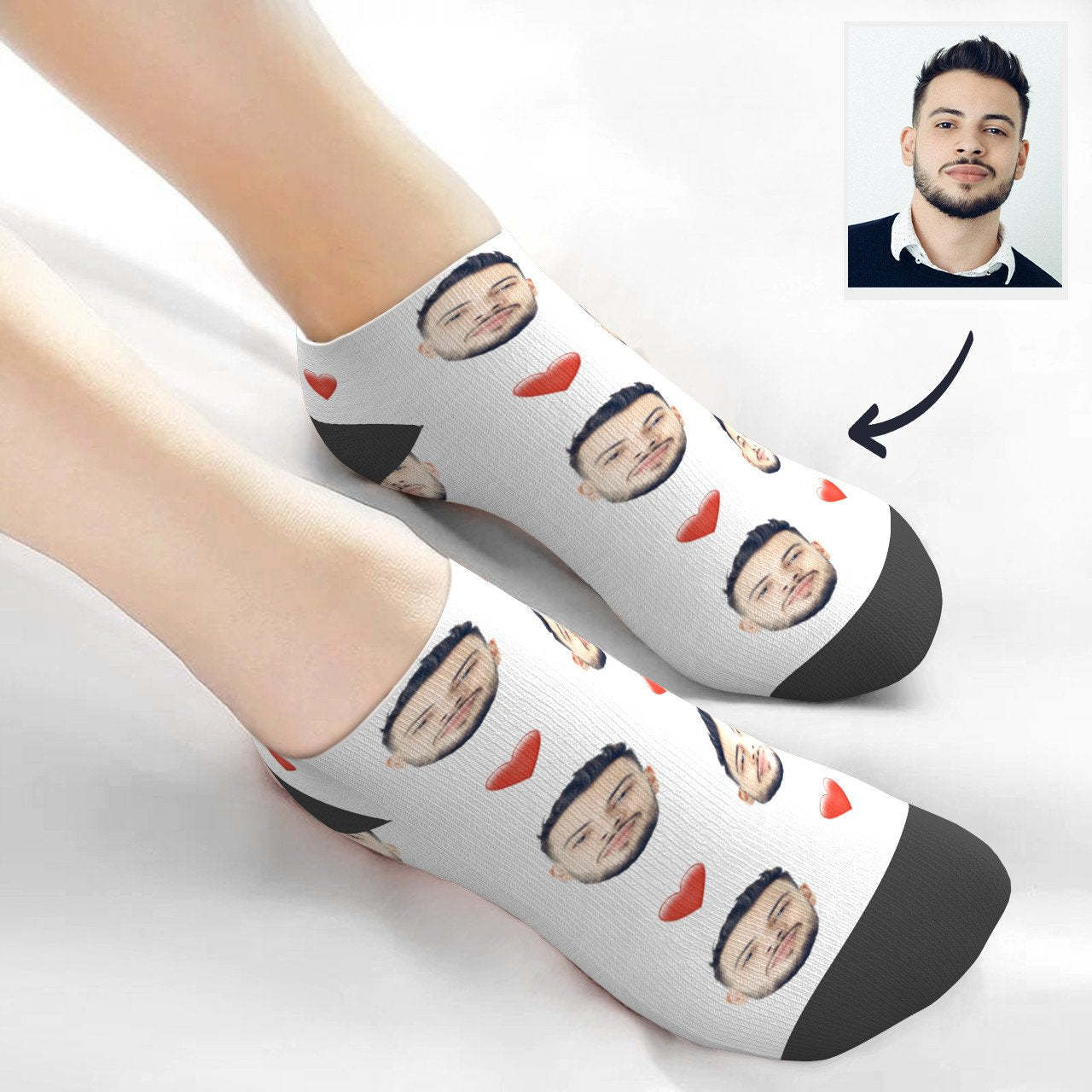 Individuelle Viertelsocken Mit Herz - DePhotoBoxer