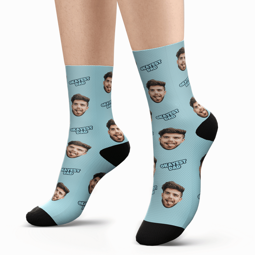 Benutzerdefinierte Okayest Dad Socken - DePhotoBoxer
