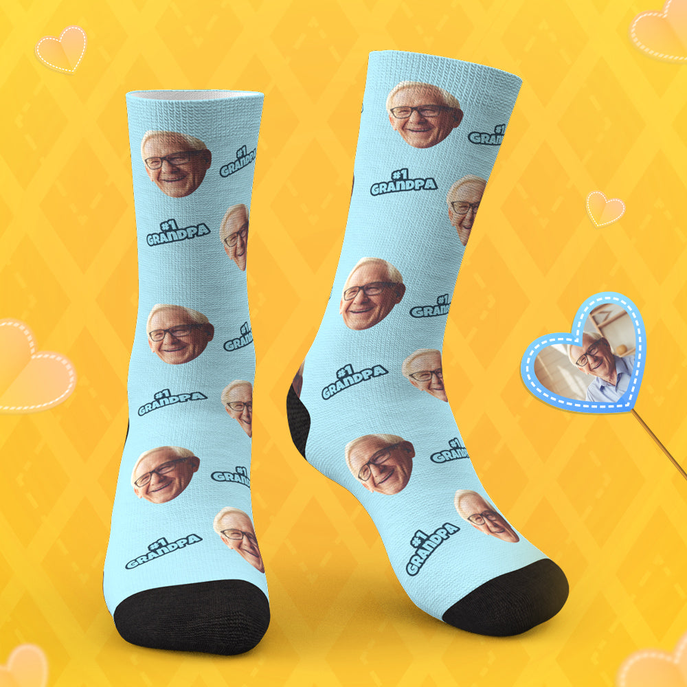 Benutzerdefinierte #1 Opa-fotosocken - DePhotoBoxer