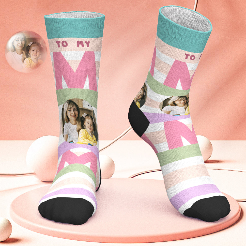 Personalisierte Fotosocken, Personalisierte Rosa Fotosocken, Geschenke Für Meine Mutter – Muttertagsgeschenke - DePhotoBoxer