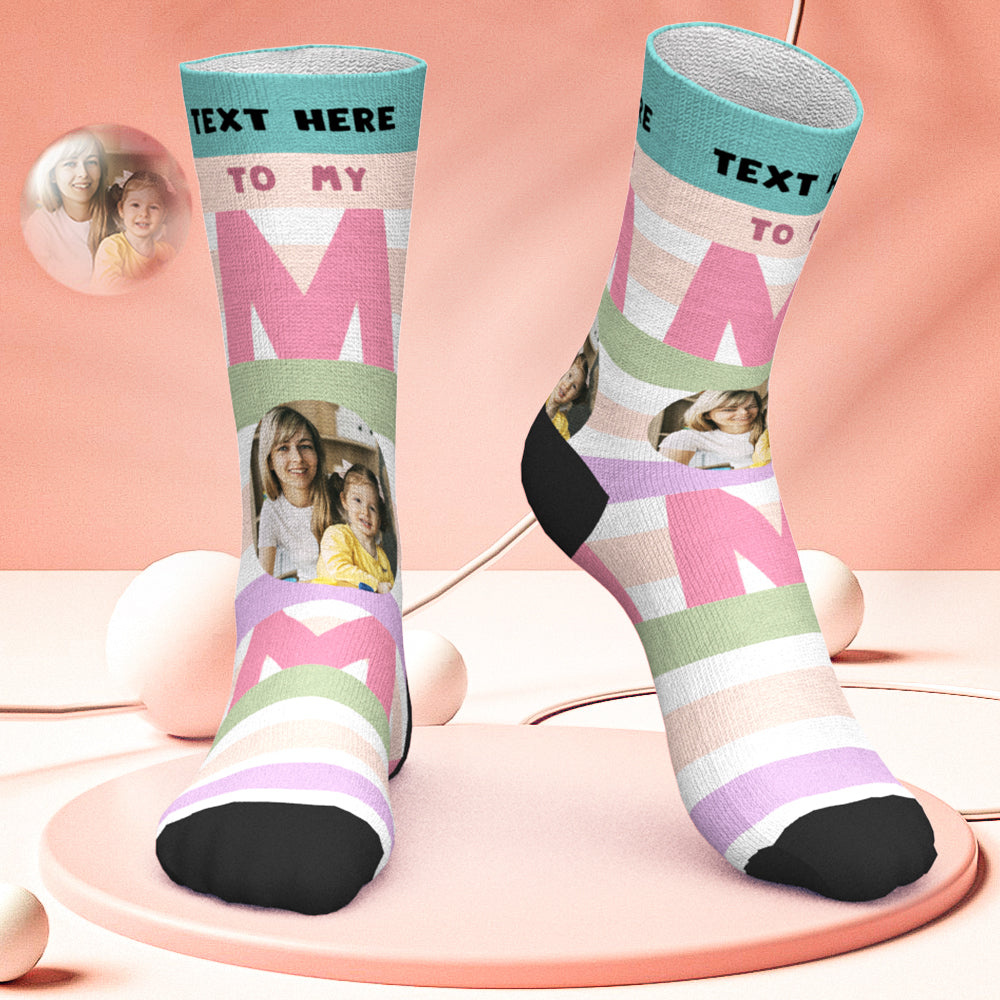 Personalisierte Fotosocken, Personalisierte Rosa Fotosocken, Geschenke Für Meine Mutter – Muttertagsgeschenke - DePhotoBoxer